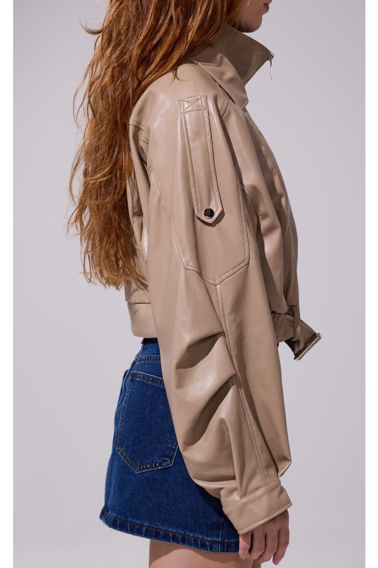 Papoose Butter Leather Jacket, Alternate, color, BEIGE