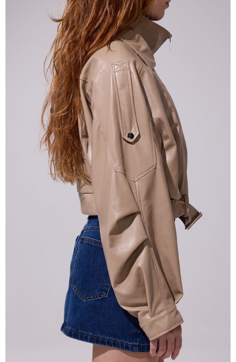 AZALEA WANG Papoose Butter Leather Jacket, Alternate, color, Beige