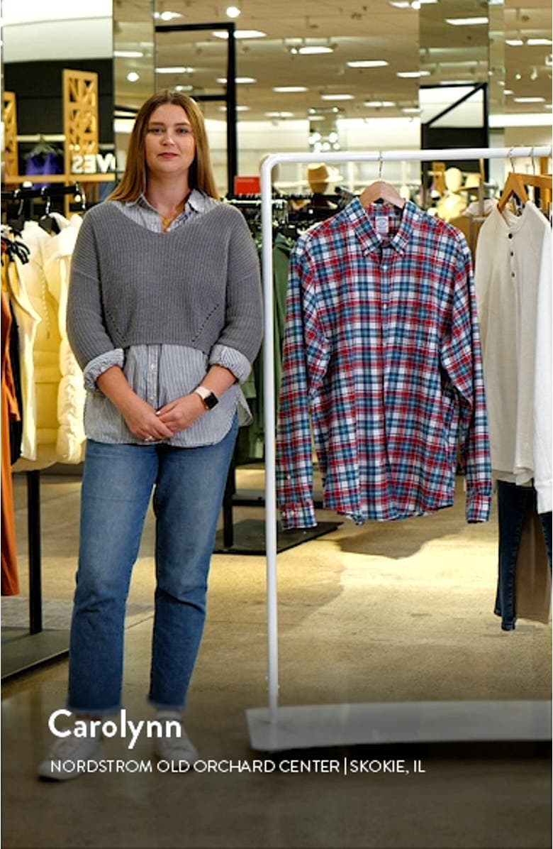 Plaid Brushed Cotton & Wool Flannel Button-Down Shirt, sales video thumbnail