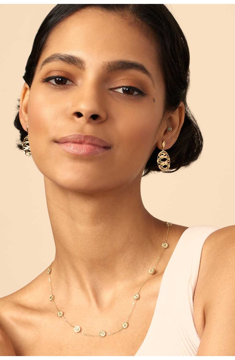 Oradina 14K Yellow Gold Revello Drop Earrings, Alternate, color, Yellow Gold