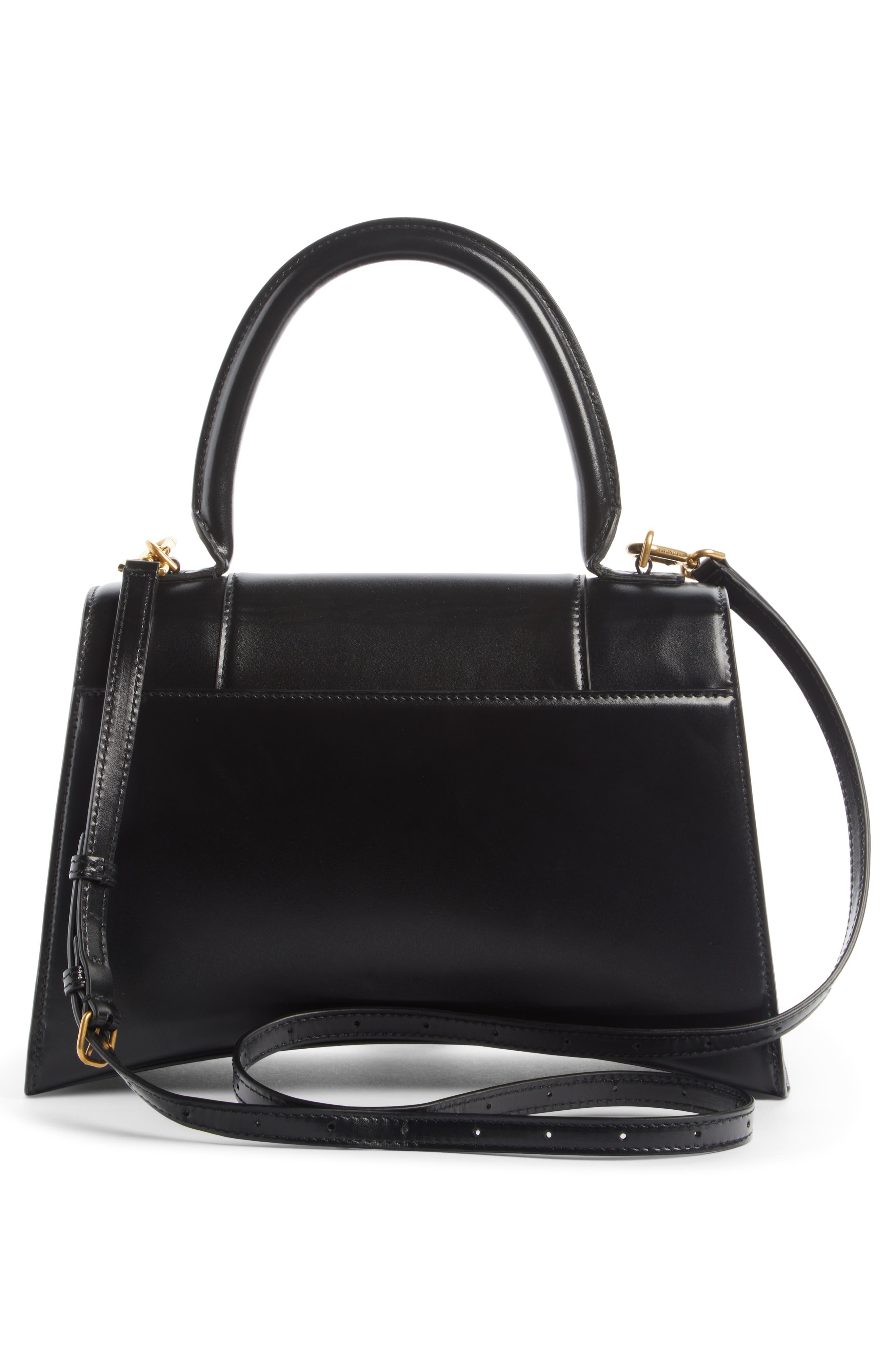 Balenciaga Hourglass Leather Top Handle Bag, Alternate, color, 