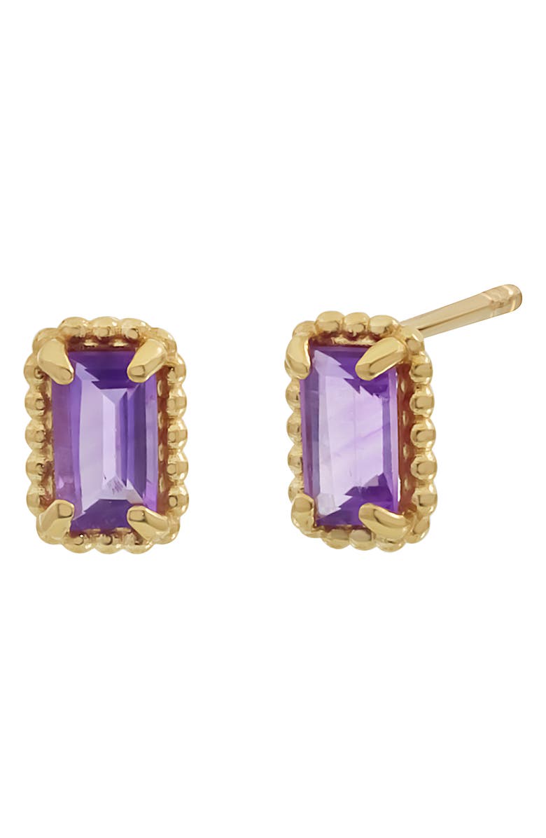 Bony Levy Color 14K Gold Baguette Cut Stud Earrings, Main, color, 