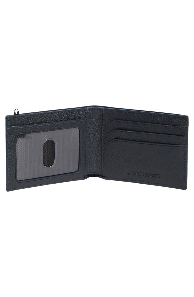 Johnston & Murphy Pebbled Leather Billfold Wallet, Alternate, color, Navy