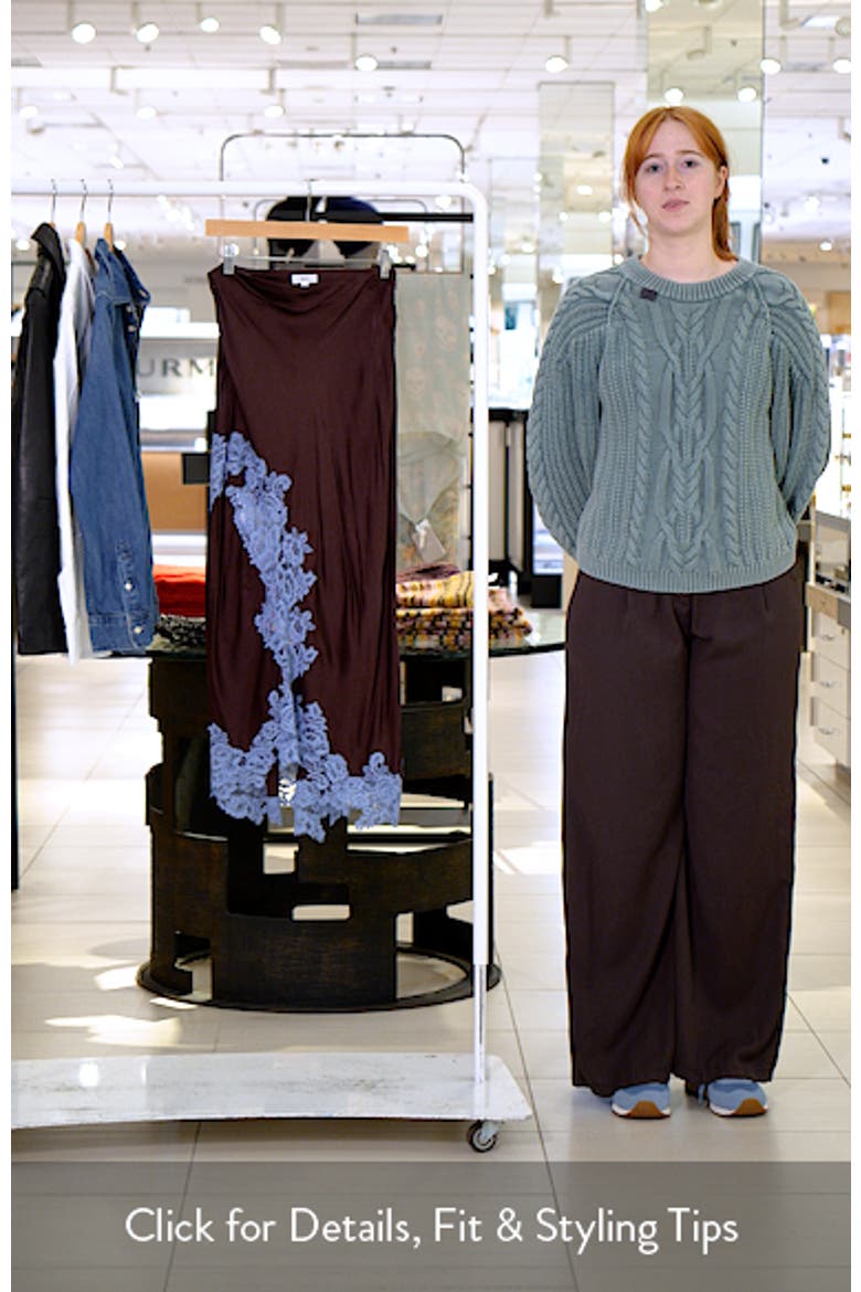 Olivia Lace Trim Asymmetric Satin Maxi Skirt video