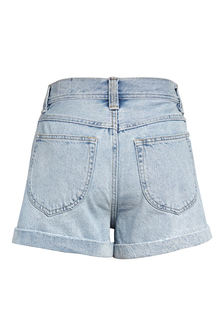 Setting with the Sun High Waist Denim Shorts, Alternate, color, CAROLINA BLUE