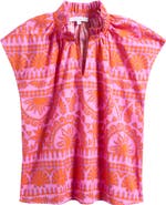 SUGARLIPS Ikat Ruffle Trim Top