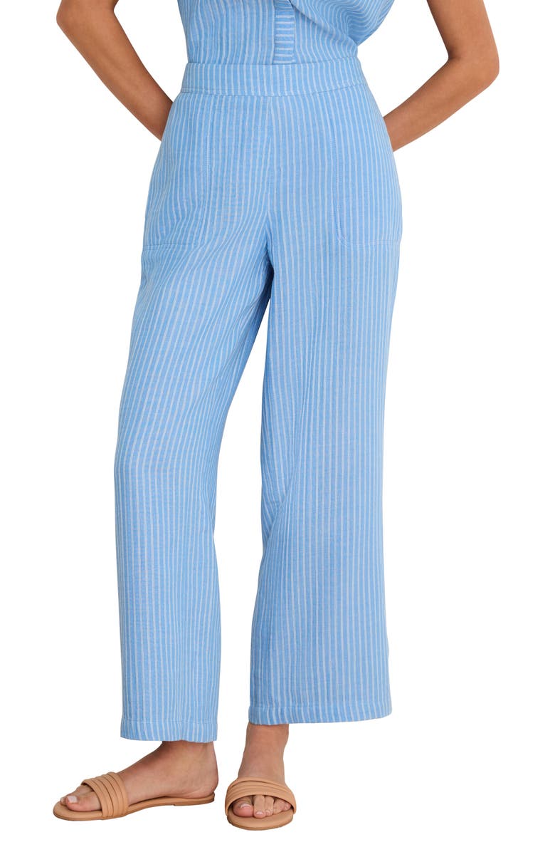 NIC+ZOE Fairfield Gauze Ankle Wide Leg Pants, Main, color, Blue Multi