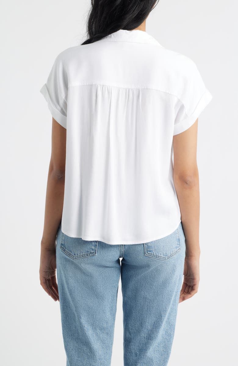 beachlunchlounge Kia Short Sleeve Button-Up Shirt, Alternate, color, White