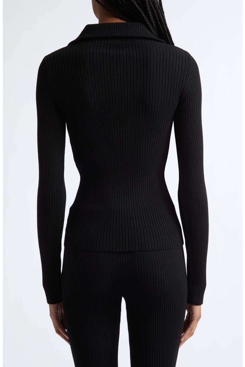 Mock Neck Half Zip Sweater, Alternate, color, BLACK