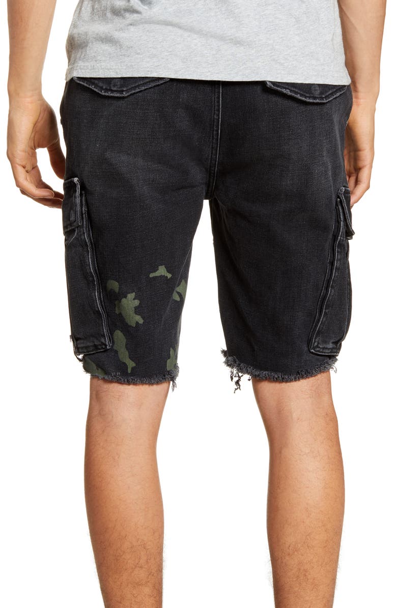 Hudson Jeans Cut Off Denim Cargo Shorts, Alternate, color,