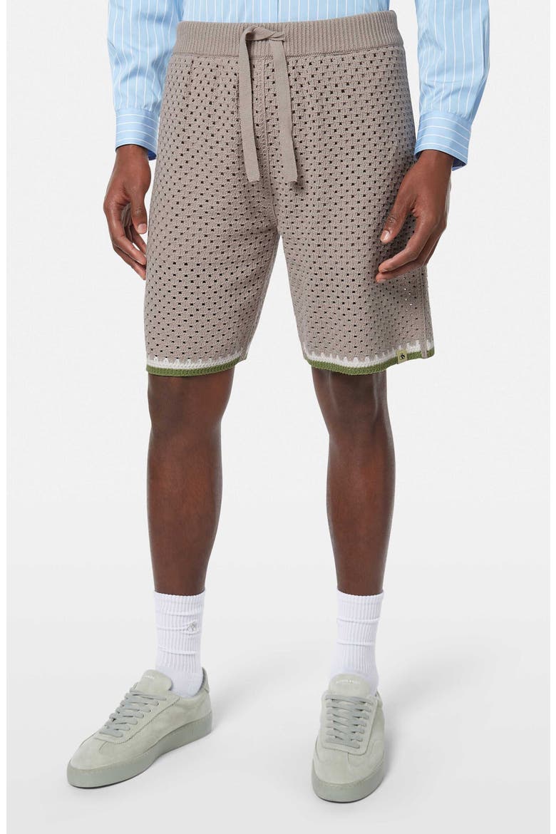 Tie Waist Crochet Shorts, Main, color, HIGHWAY GREY