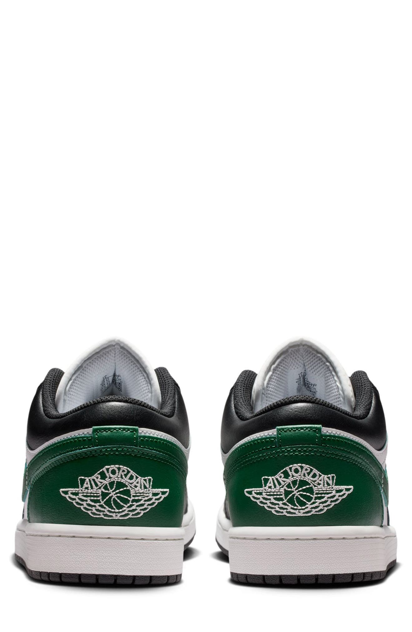Air Jordan 1 Low Basketball Sneaker, Alternate, color, BLACK/ GRG GREEN/ SMMT WHITE