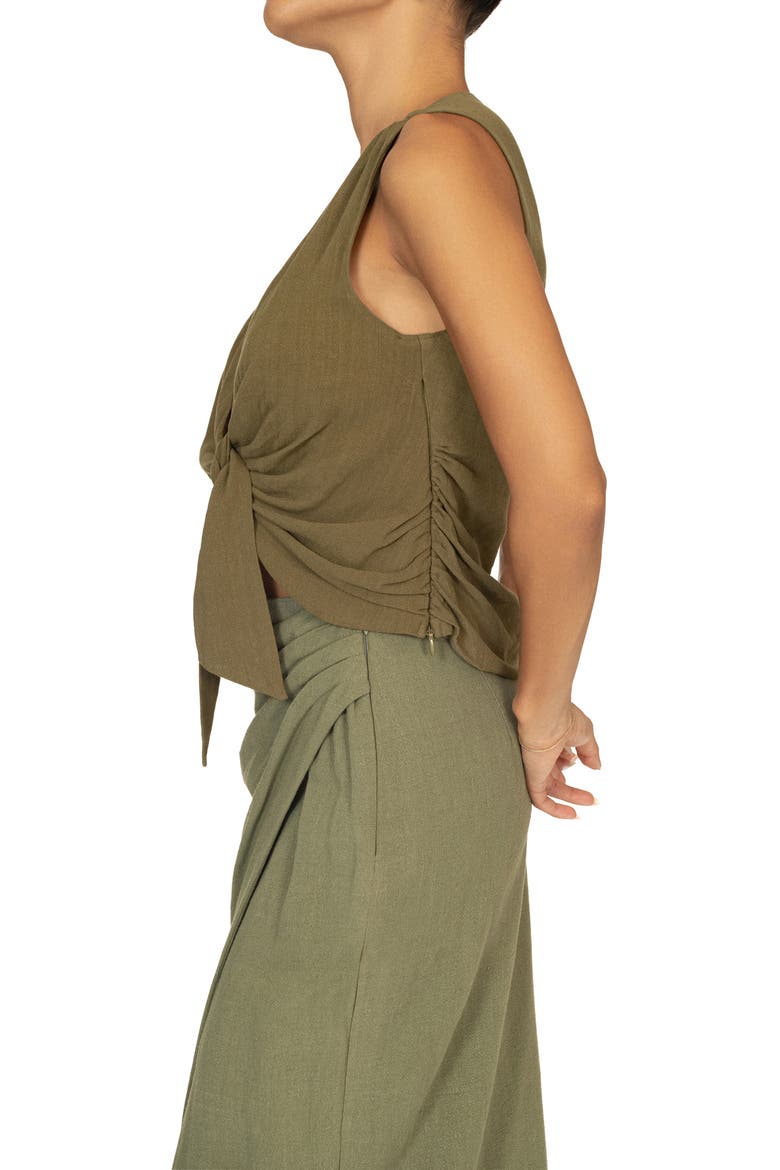 Elicia Front Tie Sleeveless Top, Alternate, color, GREEN
