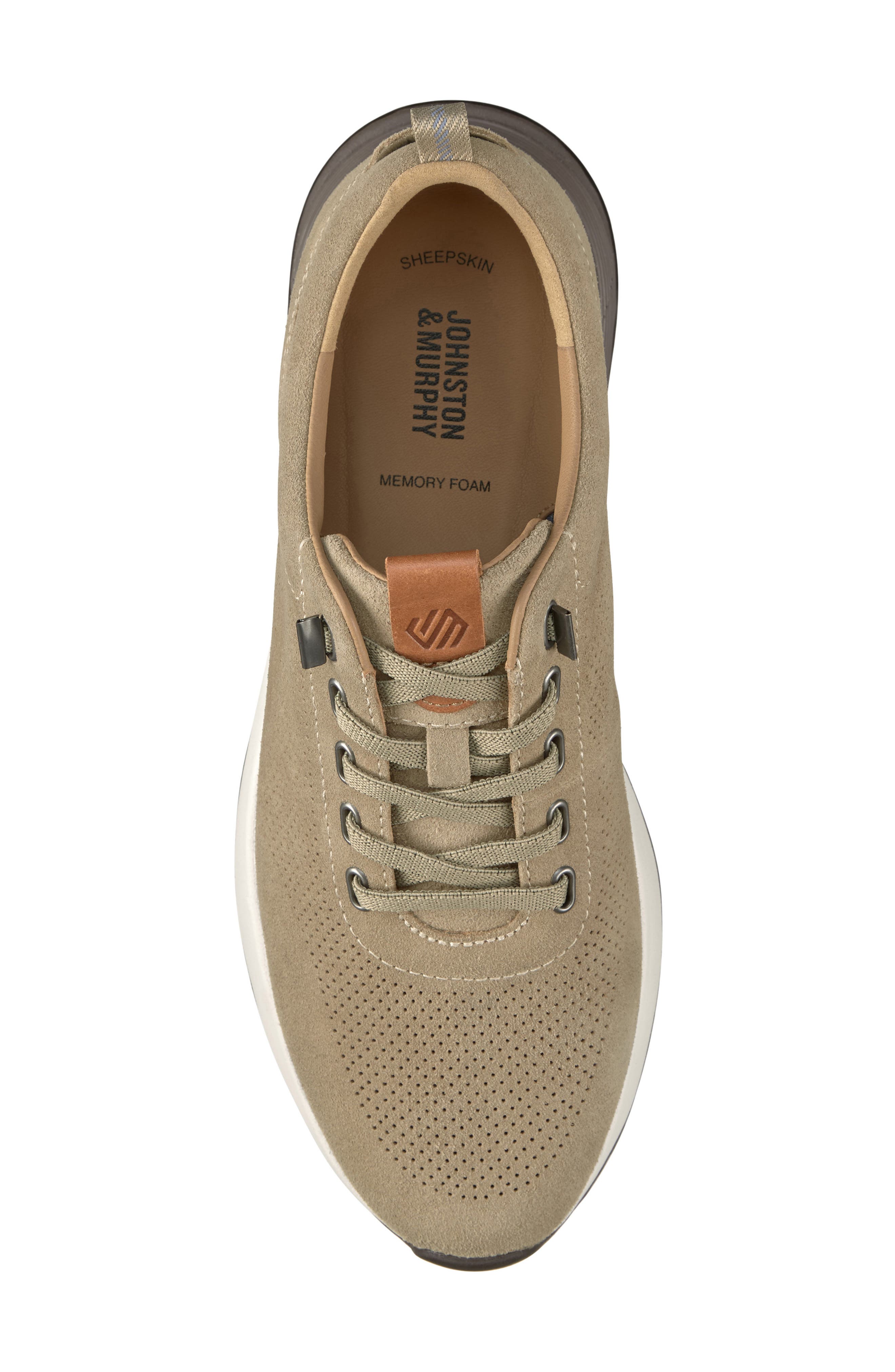 Johnston & Murphy Kinnon Perforated Leather Jogger Sneaker, Alternate, color, 