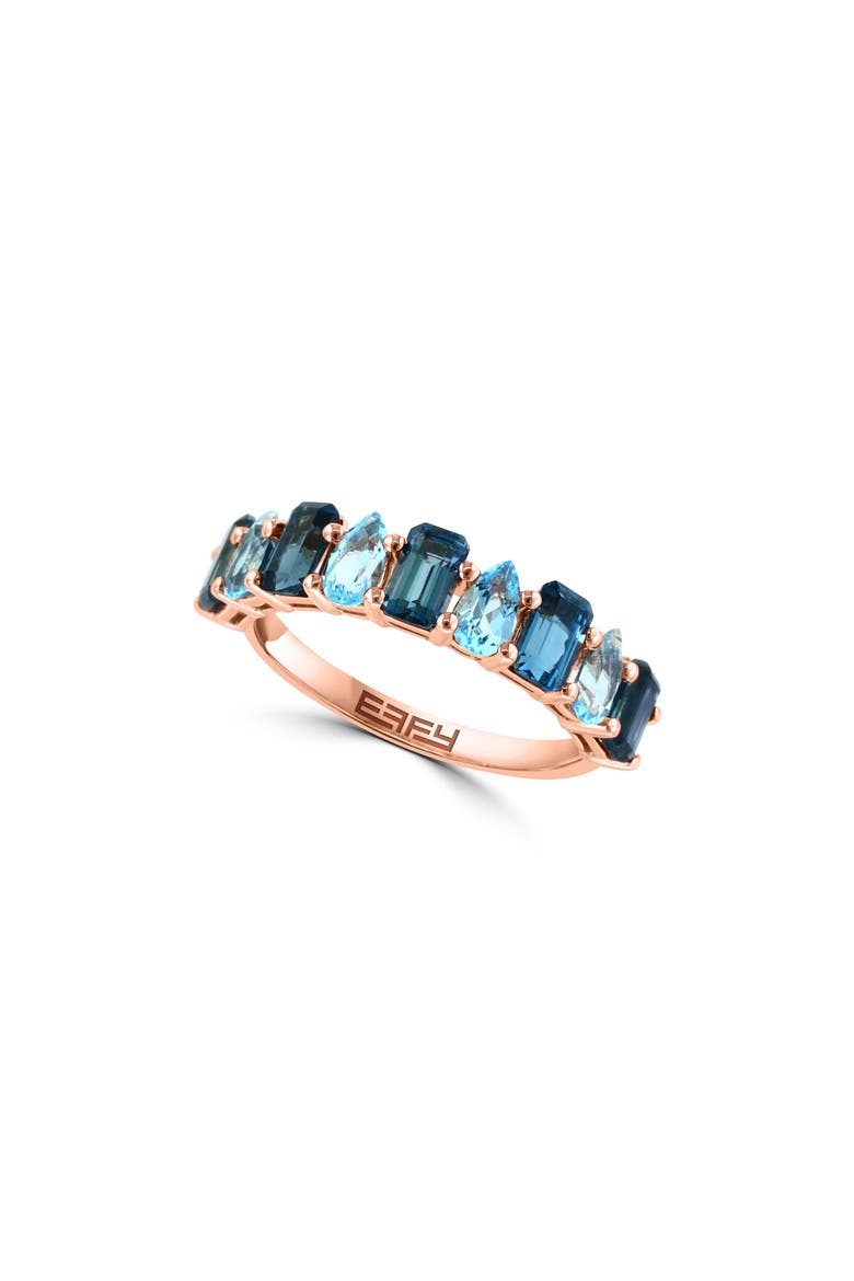 14K Yellow Gold London Blue Topaz & Blue Topaz Ring, Alternate, color, BLUE