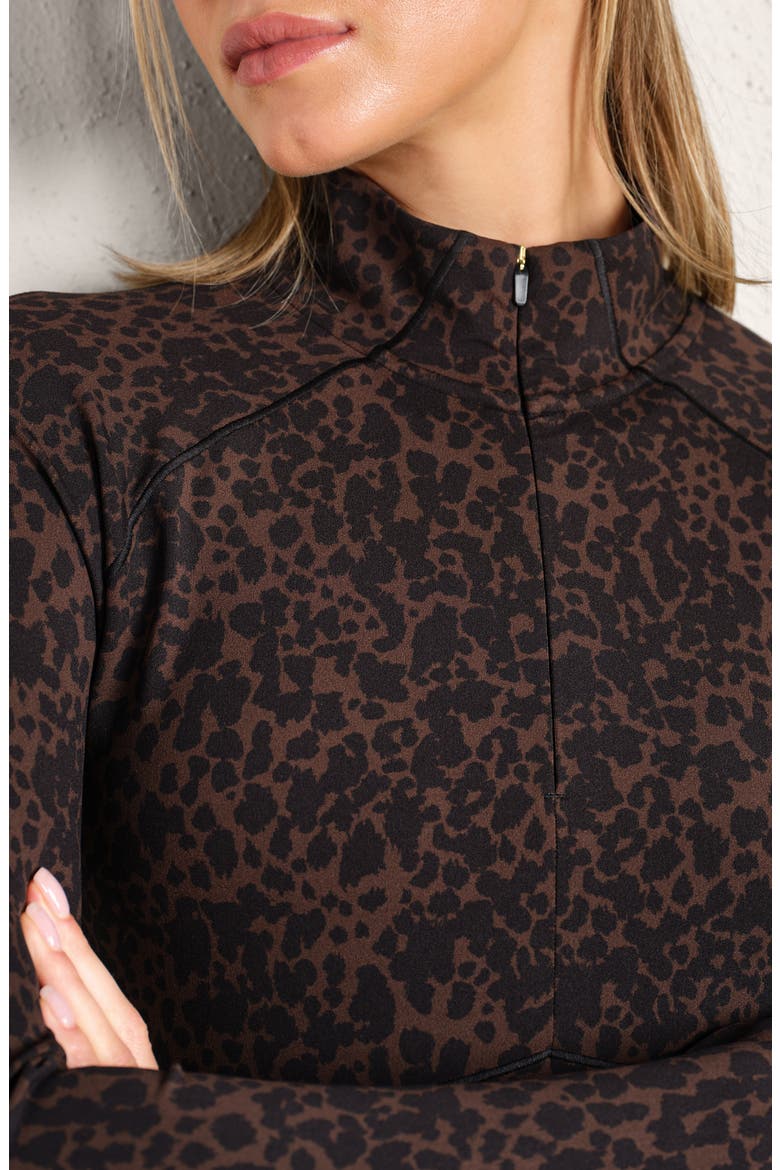 Revive Leopard Quarter Zip Top, Alternate, color, JAVA LEOPARD