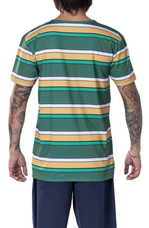 Vast On Stripes Aqua Terra Performance T-shirt In Green Multi