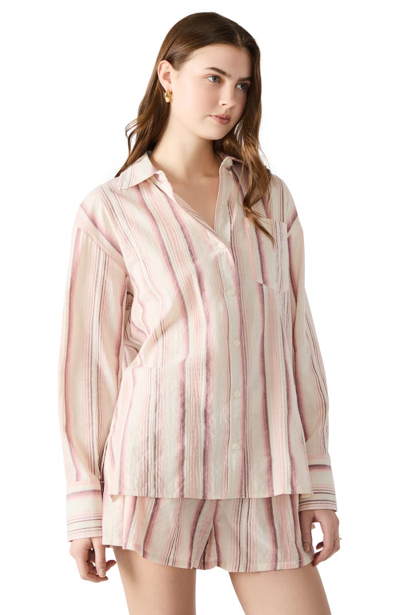 Steve Madden Murphy Stripe Button-Up Shirt, Alternate, color, 