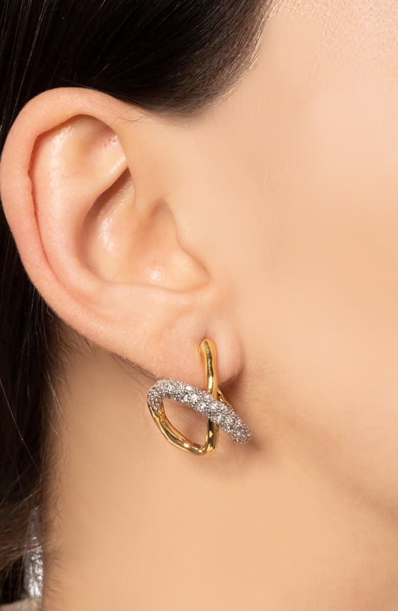 Alexis Bittar Solanales Crystal Orbit Hoop Earrings, Alternate, color,