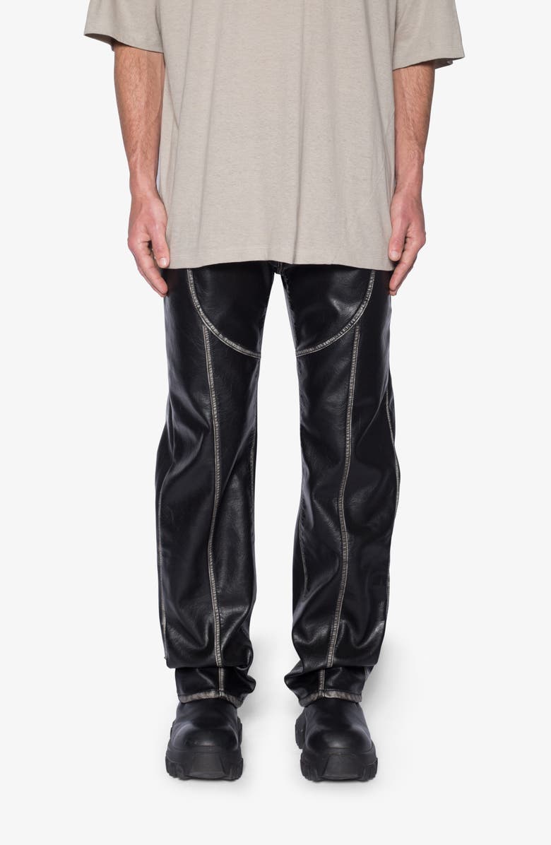 mnml V687 Antique West Faux Leather Pants, Main, color, 