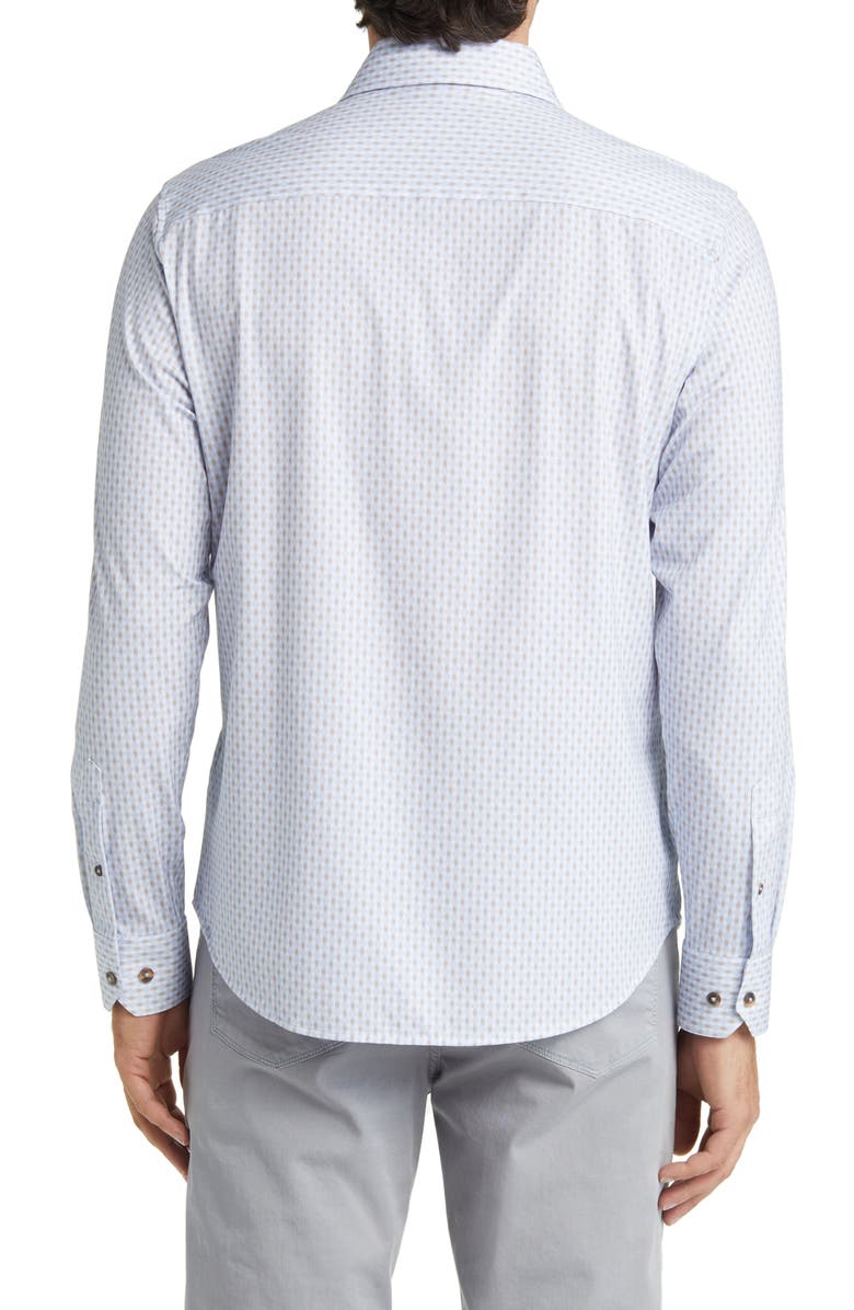 Bugatchi James OoohCotton<sup>®</sup> Basket Weave Print Button-Up Shirt, Alternate, color, 