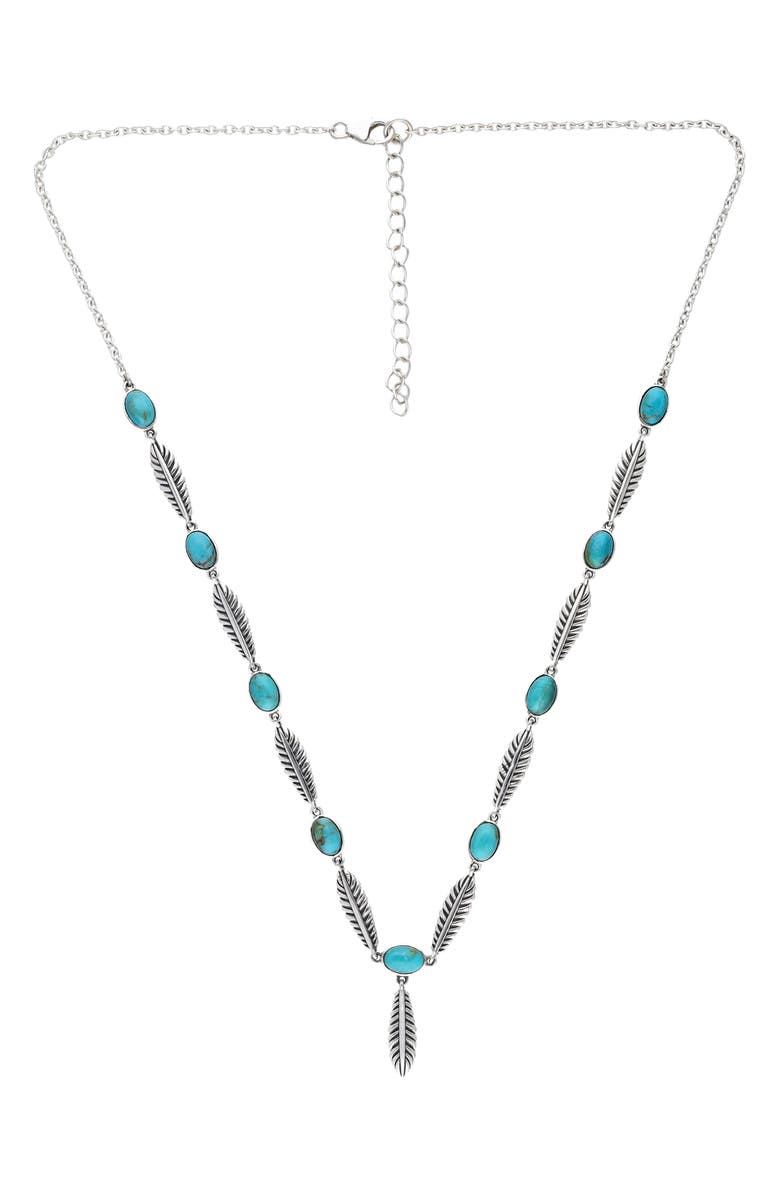 YS GEMS Turquoise Feather Link Pendant Necklace, Alternate, color,