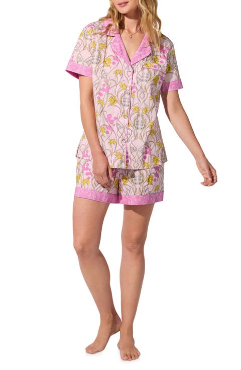Floral Print Organic Cotton Poplin Short Pajamas (Regular & Plus)