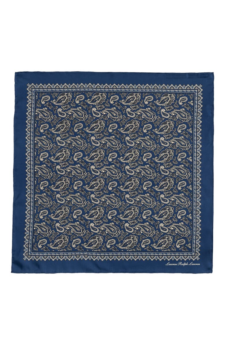 Lauren Ralph Lauren Fall Paisley Bandana, Alternate, color, Charter Blue