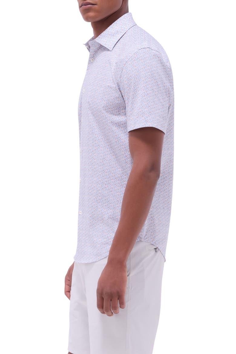 Miles OoohCotton® Floral Short Sleeve Button-Up Shirt, Alternate, color, JAFFA