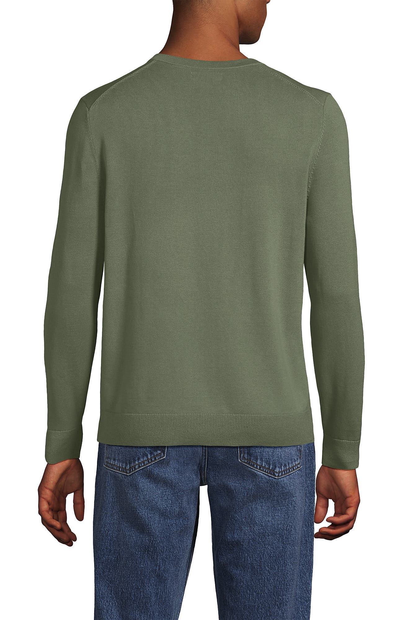 Fine Gauge Cotton V Neck Sweater - image 4