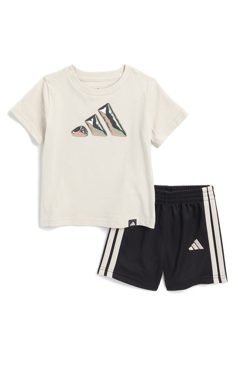 adidas Logo T-Shirt & 3-Stripes Shorts, Main, color,