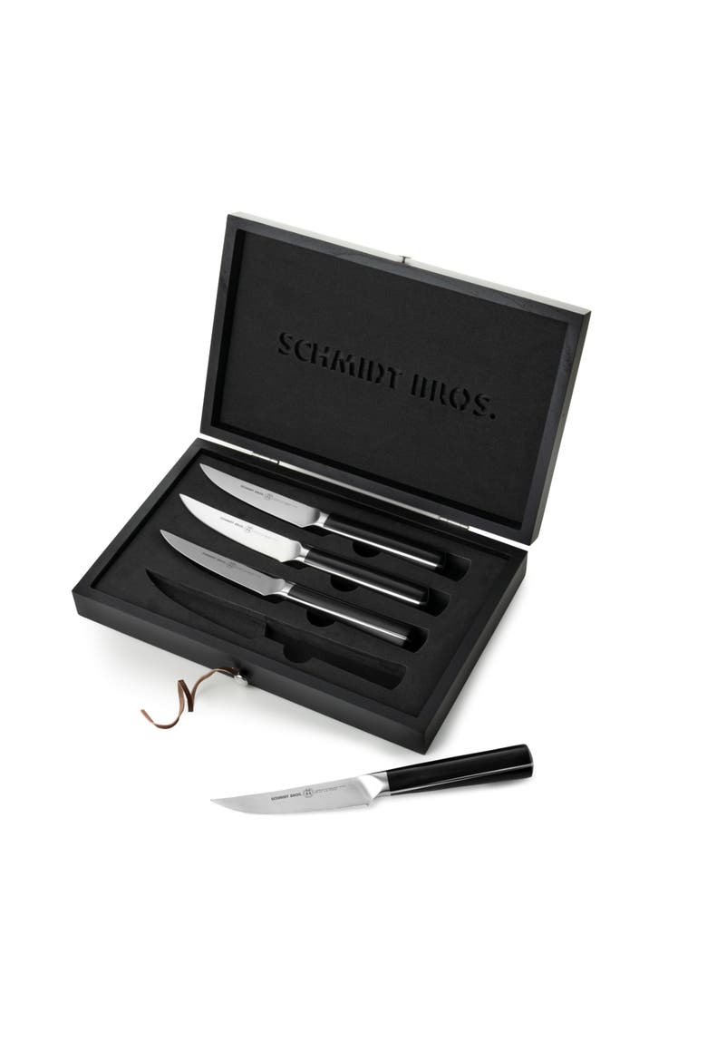 Crosstown 4-Piece Steak Set, Main, color, Black