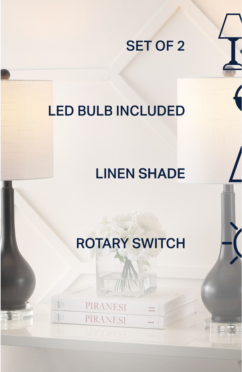 JONATHAN Y Dylan 25" Metal/Crystal Teardrop LED Table Lamp, Alternate, color, Oil Rubbed Bronze