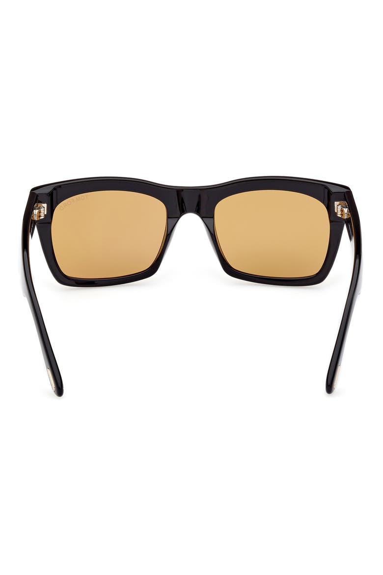 Nico 56mm Square Sunglasses, Alternate, color, SHINY BLACK / BROWN