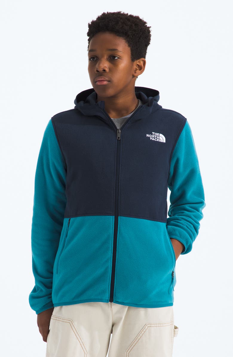 The North Face Kids' Glacier Polar Fleece Zip-Up Hoodie, Alternate, color, Dusk Blue/ Summit Navy