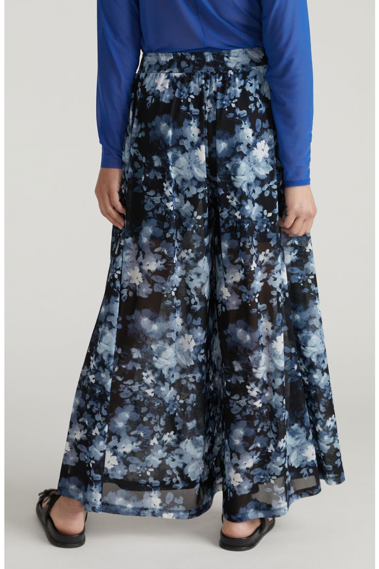 Mesh Wide Leg Pants, Alternate, color, TUMBLING BOUQUET PRINT