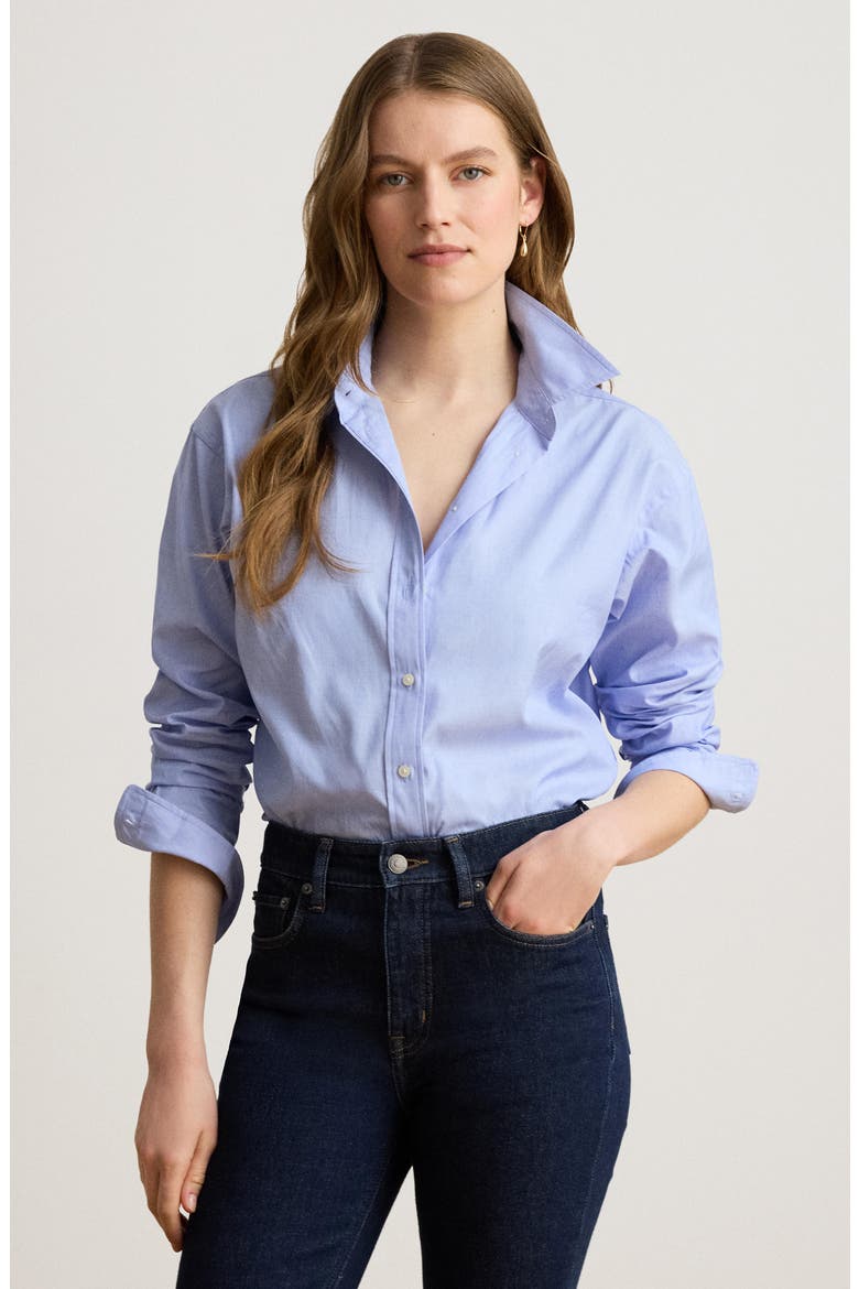 Long Sleeve Cotton Shirt, Alternate, color, BLUE
