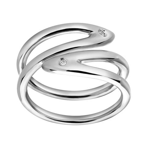 Norelle Sterling Silver 0.02 Ct Diamond Wrap Ring