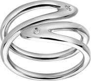 LuvMyJewelry Norelle Sterling Silver 0.02 Ct Diamond Wrap Ring