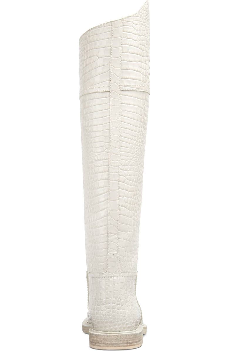 Fendi Karligraphy Logo Croc Embossed Riding Boot, Alternate, color,