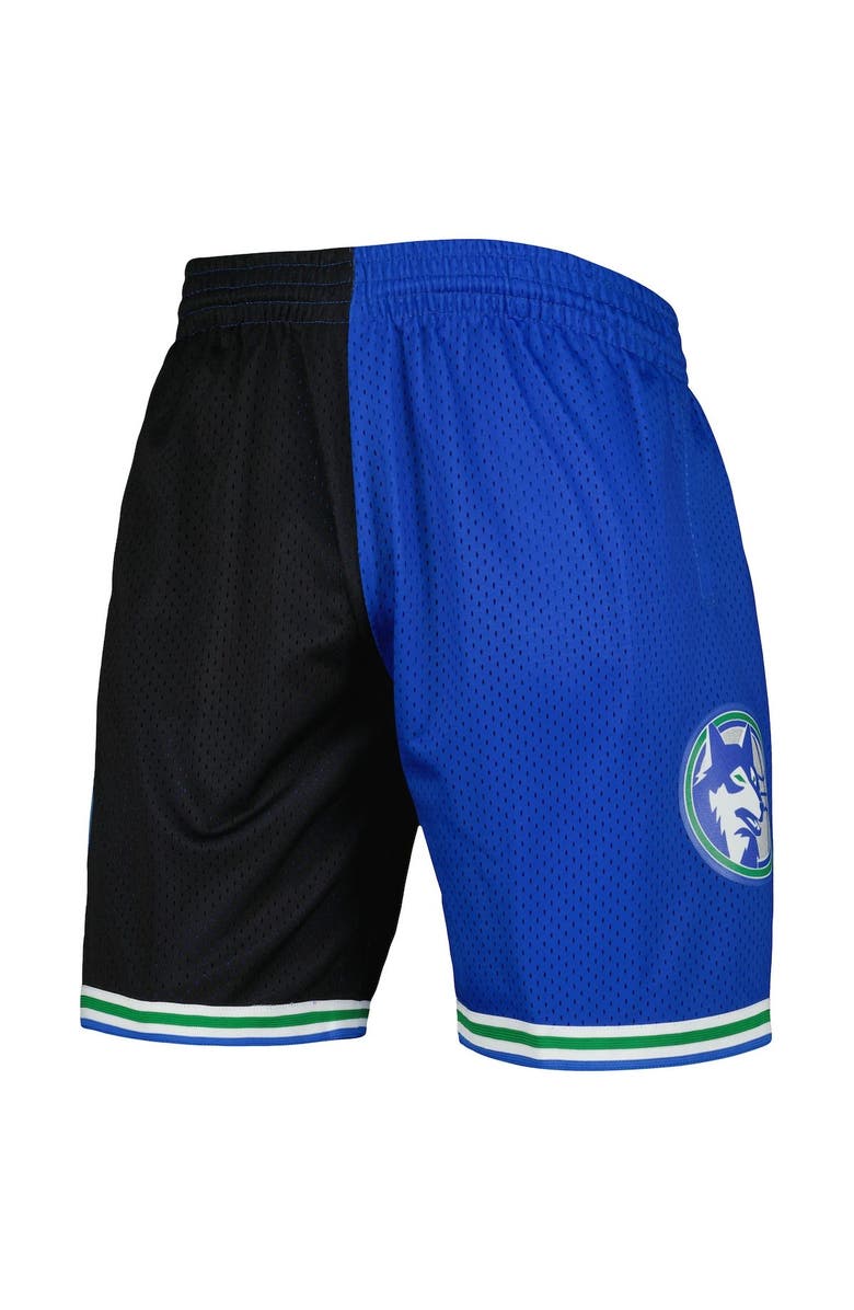 Mitchell & Ness Men's Mitchell & Ness Black/Blue Minnesota Timberwolves Hardwood Classics 1993 Split Swingman Shorts, Alternate, color, Black