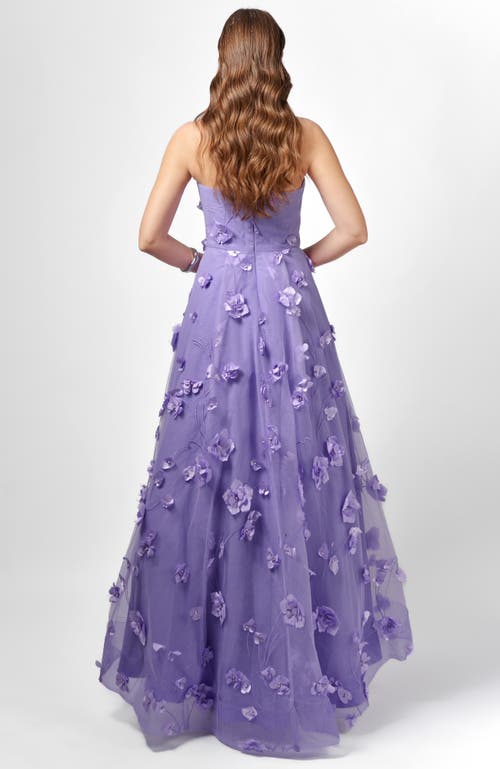 Bariano Ila Strapless Hi Lo Gown In Purple