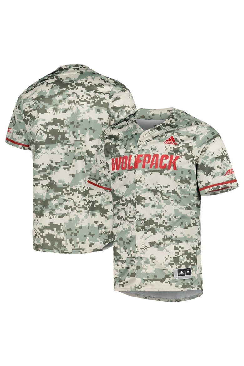 Men's adidas Camo NC State Wolfpack Replica Baseball Jersey, Main, color, Camo