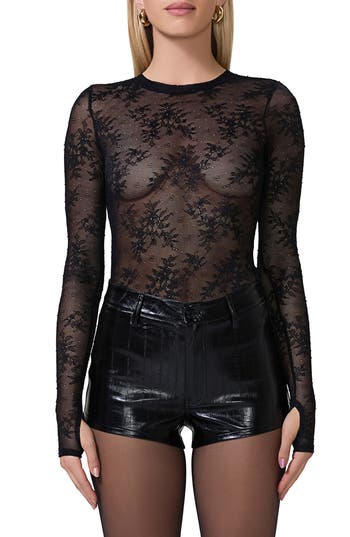 AFRM AFRM KAYLEE SEMISHEER FLORAL LACE TOP