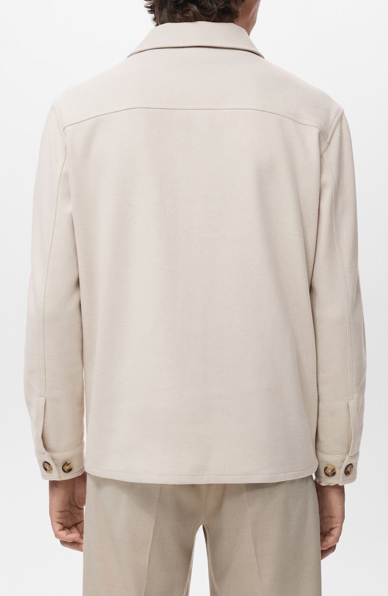 MANGO Regular Fit Flannel Overshirt, Alternate, color, Ecru