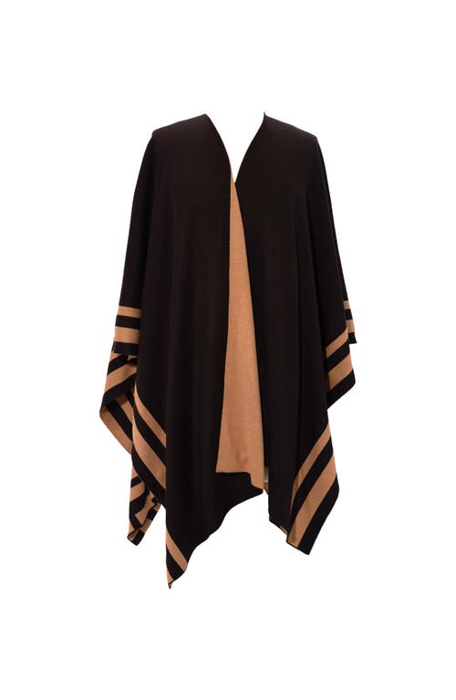 Lauren Ralplh Lauren Stripe Border Ruana In Black