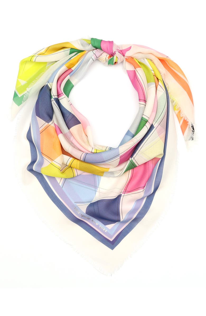 Kate Spade New York argyle square scarf, Main, color, 