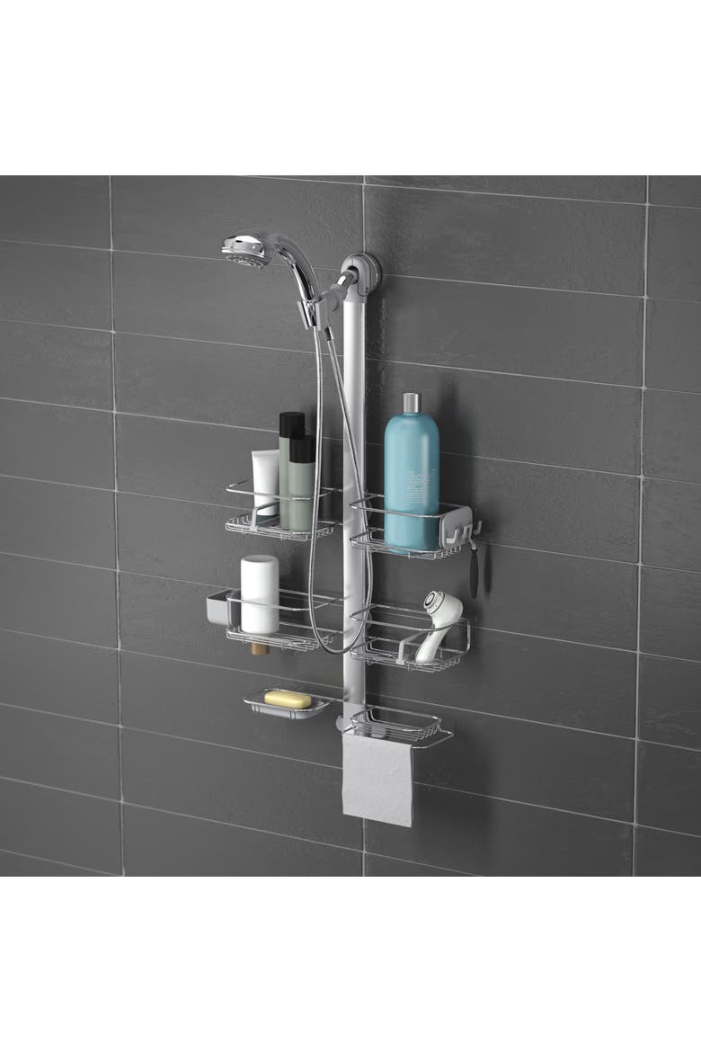 adjustable caddy, stainless steel + anodized aluminum, Alternate, color, BRUSHED
