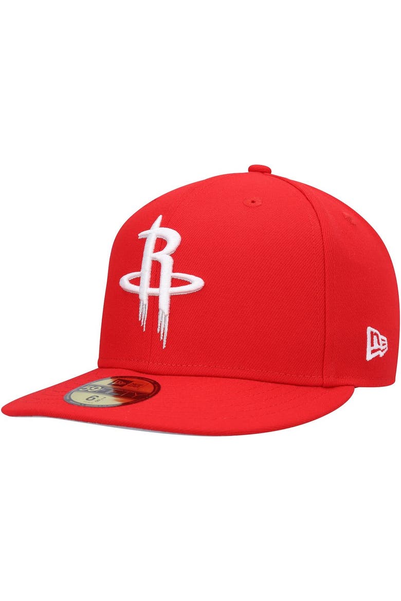 Men's New Era Red Houston Rockets Stateview 59FIFTY Fitted Hat, Alternate, color, Red