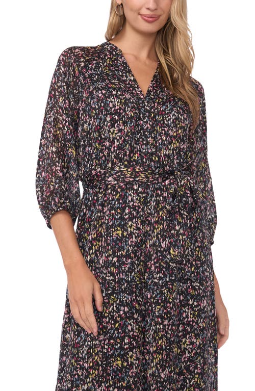 Vince Camuto Pleated Wide Leg Jumpsuit In Multi